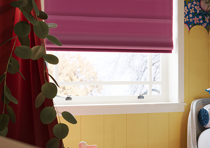 Kyoto Faux Silk, Pink Rouge - Motorised Roman Blind - Image 5